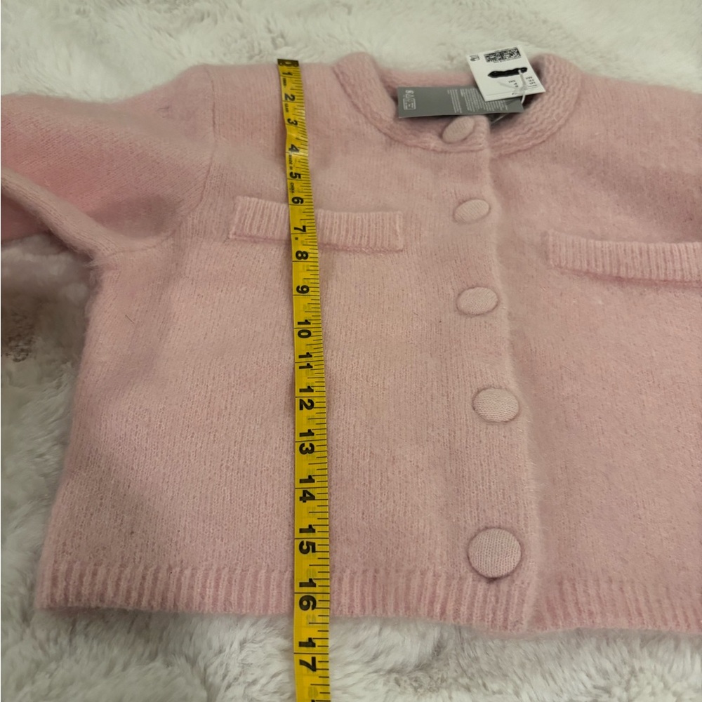 NEW H&M Mohair-Blend Cardigan with Shoulder Pads (Light Pink) Small - Picture 10 of 11